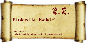 Miskovits Rudolf névjegykártya