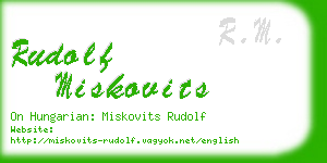 rudolf miskovits business card
